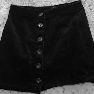 Corduroy Button-Front Mini Skirt